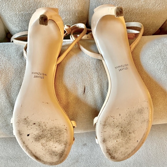 Stuart Weitzman Nude Lexie Sandals. Sz 8 - Picture 3 of 5
